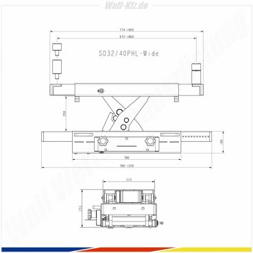 AC Hydraulic Scherenheber / Achsheber SD32PHL-W für Elektroautos